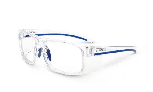 Armourx 5003 clear and blue plastic safety glasses with side shields