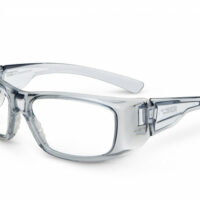 On Guard 160S grey plastic safety glasses with side shields