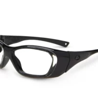 On Guard 210S black plastic safety glasses with side shields