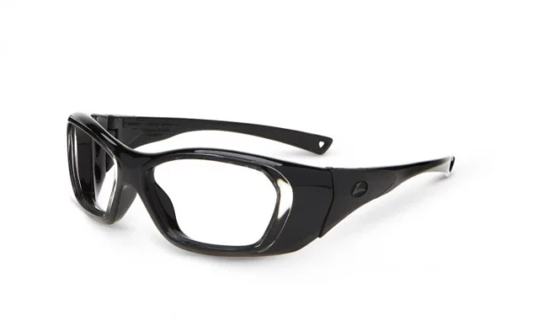 On Guard 210S black plastic safety glasses with side shields