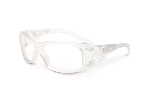 On Guard 255S clear plastic safety glasses with side shields
